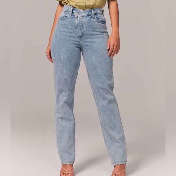 Abercrombie & Fitch Denim - Abercrombie&Fitch Jeans Womens 34 The 90s Straight Ultra High Rise Criss Cross